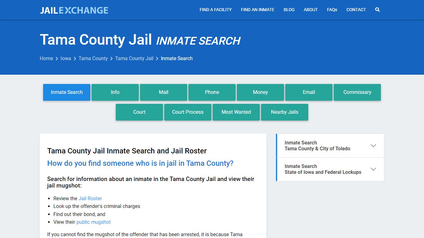 Inmate Search: Roster & Mugshots - Tama County Jail, IA